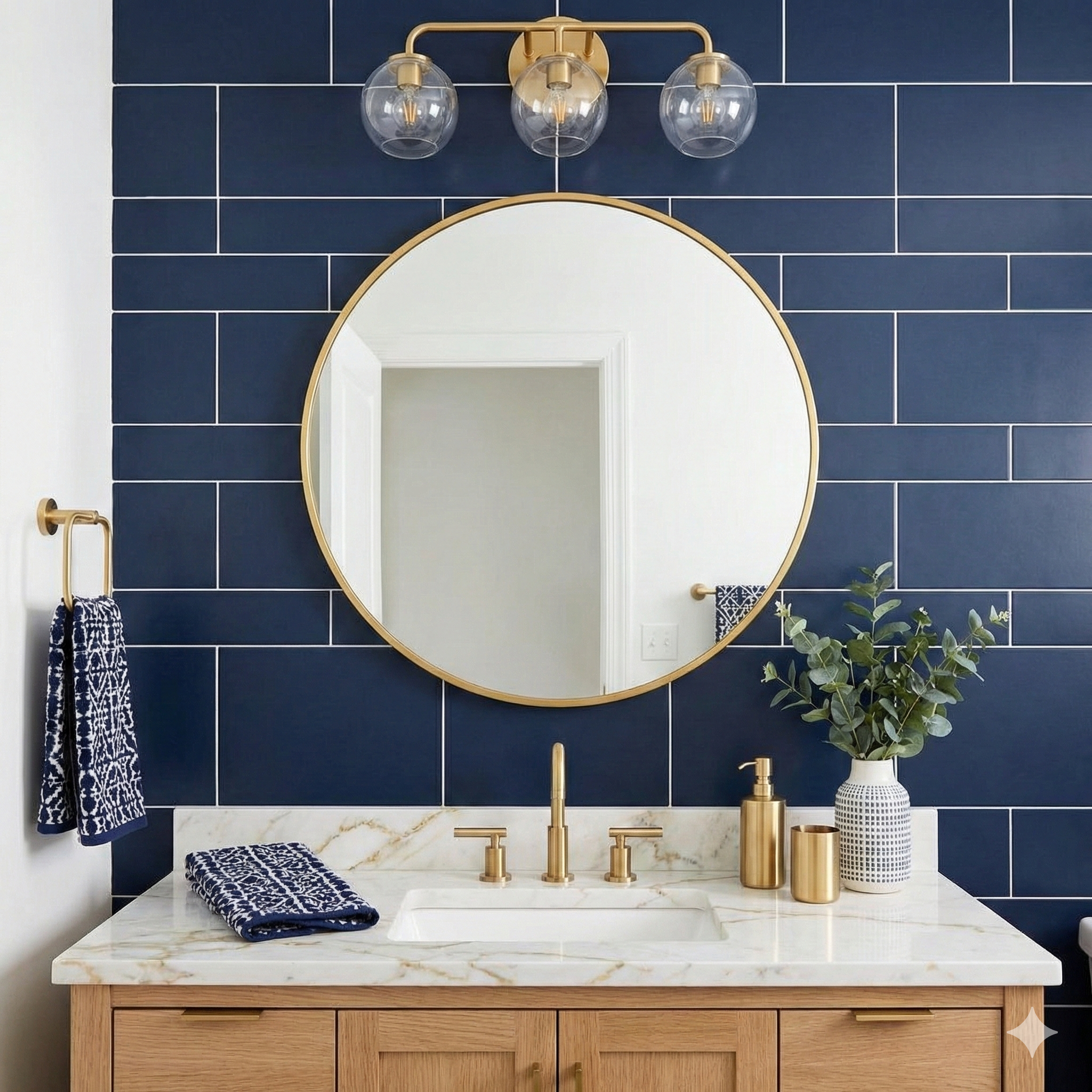 מראה עגולה קוטר 80 | פרופיל זהב מוברש | מק"ט 881/2