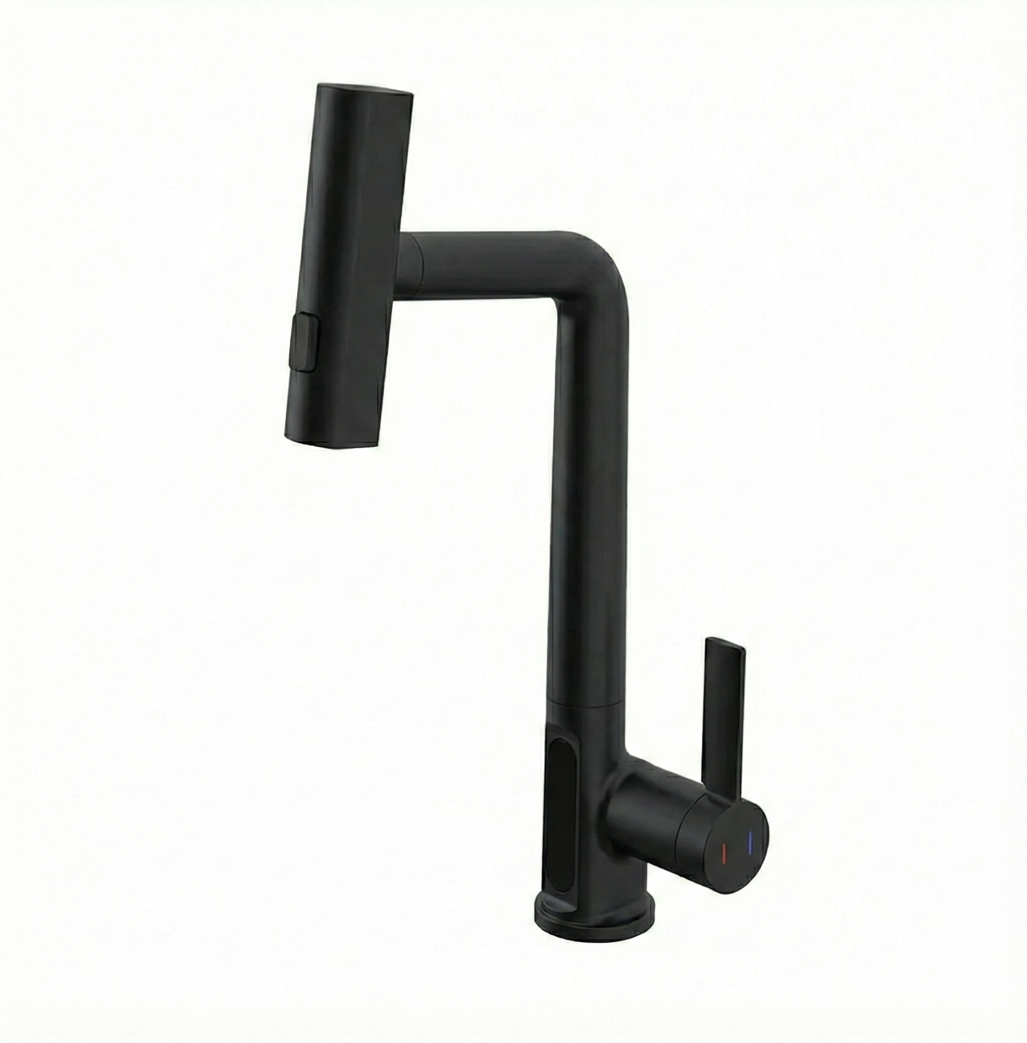 ברז מטבח נשלף + מפל וצג דיגיטלי | "חמת הפצה" | שחור מט | מק"ט 085/1