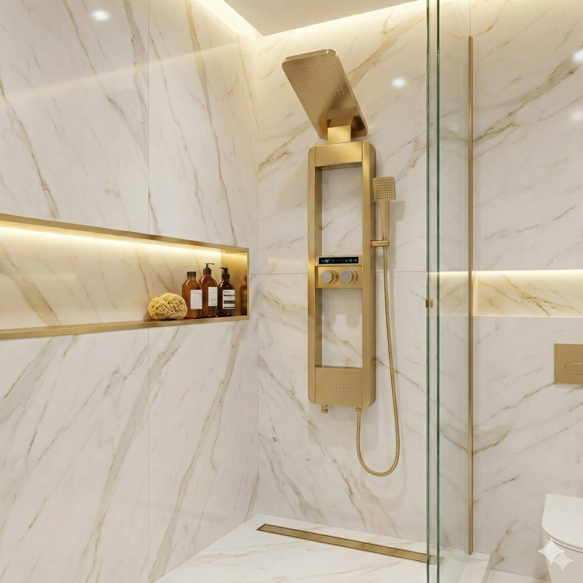 מערכת פינוק מפוארת דגם " לימור " | זהב מוברש | מק"ט 2526