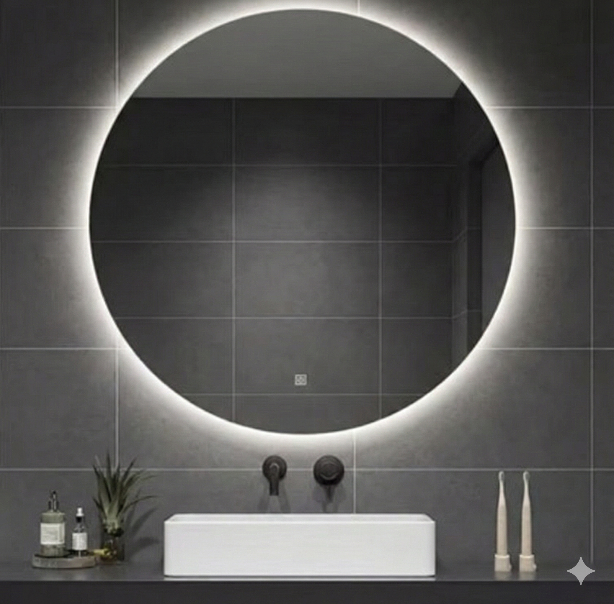 מראת לד צפה עגולה קוטר 80 | 3 מצבי תאורה | מק"ט 555E