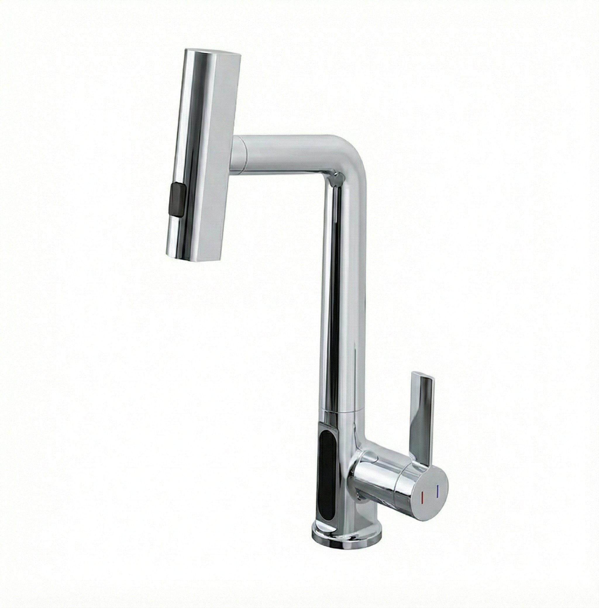 ברז מטבח נשלף + מפל וצג דיגיטלי | "חמת הפצה" | כרום | מק"ט 085