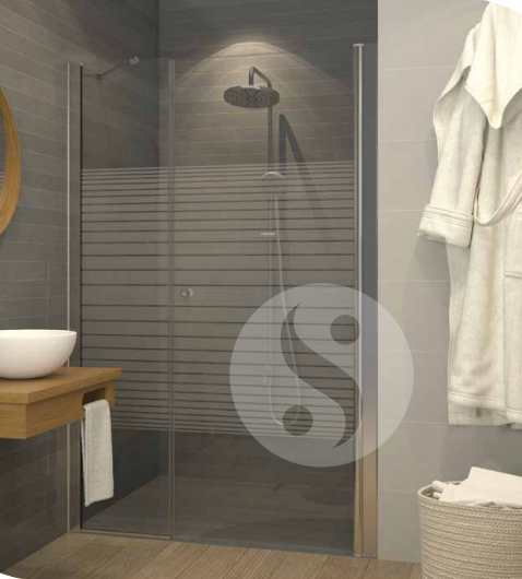 מקלחון חזית קבוע ודלת | פרופיל כרום | מק"ט 3126S