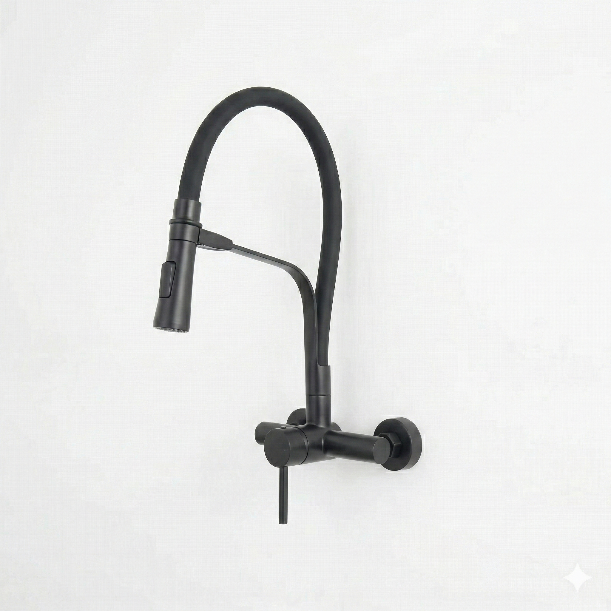 ברז מטבח מהקיר + פיה גמישה | דגם "ברנדון" | שחור מט | מק"ט 613/1